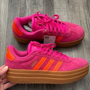 Adidas VL Court Bold Women's Pink and Orange Platform Sneakers